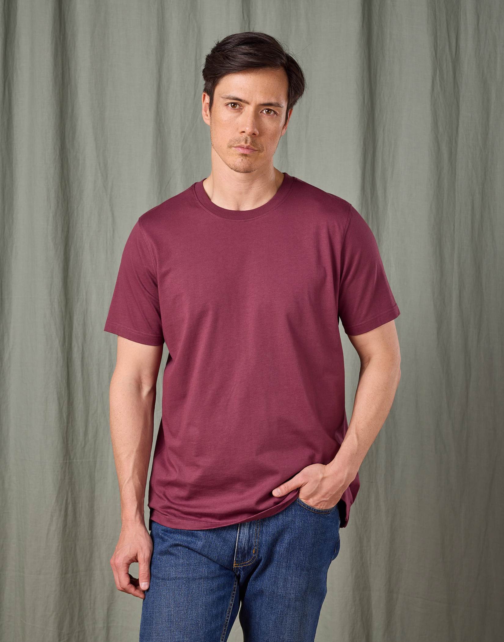 Cotton T Shirt - Burgundy