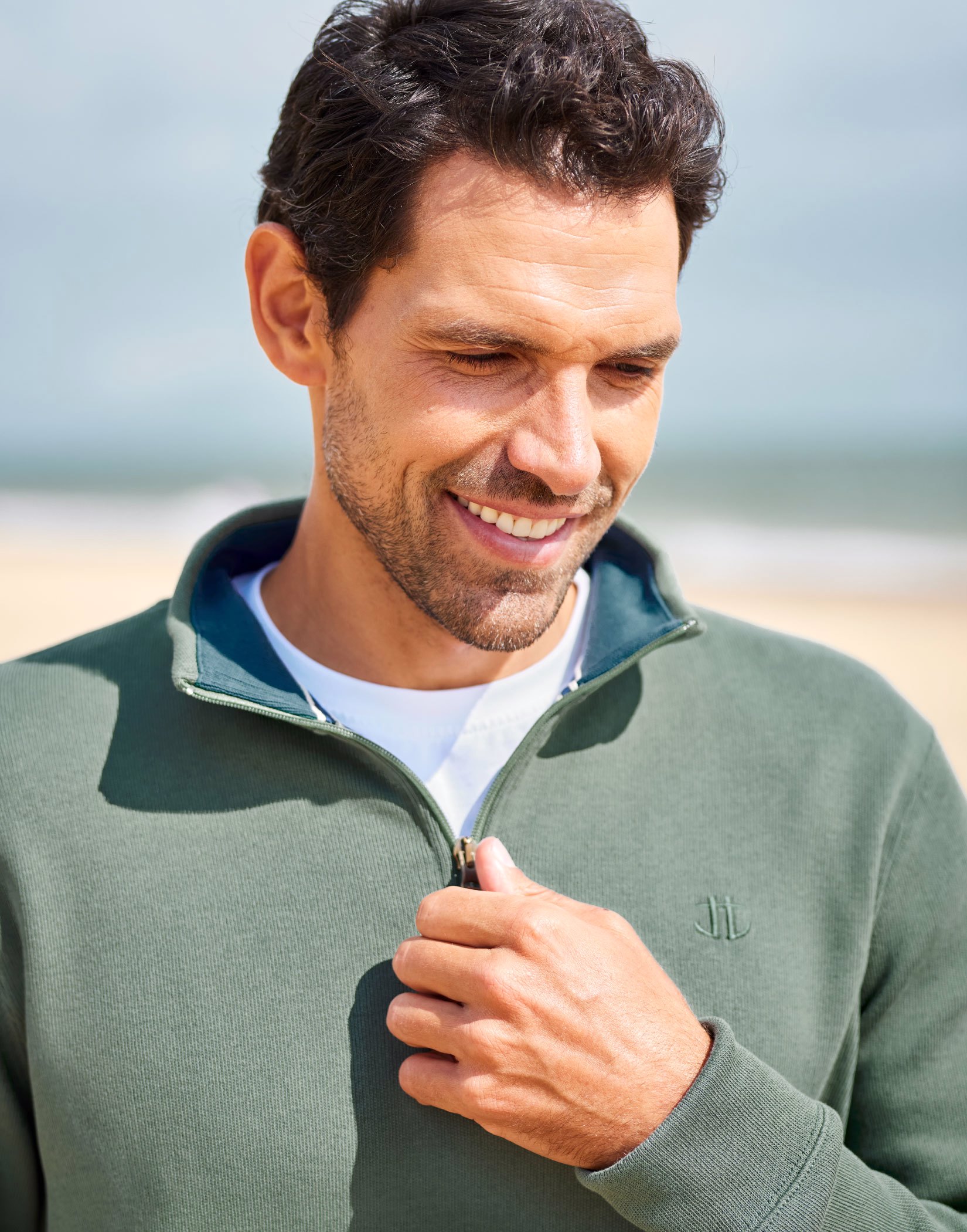 Half Zip Jersey Sweatshirt - Seagrass