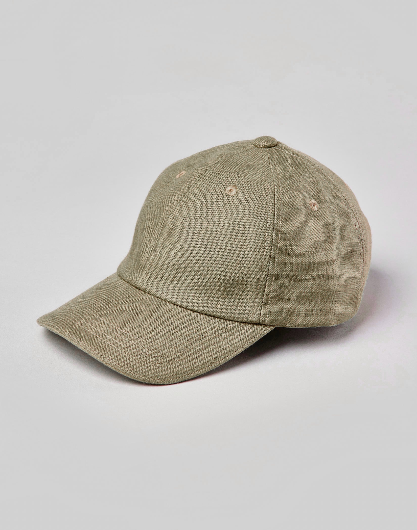 Linen Baseball Cap - Khaki (Flax)