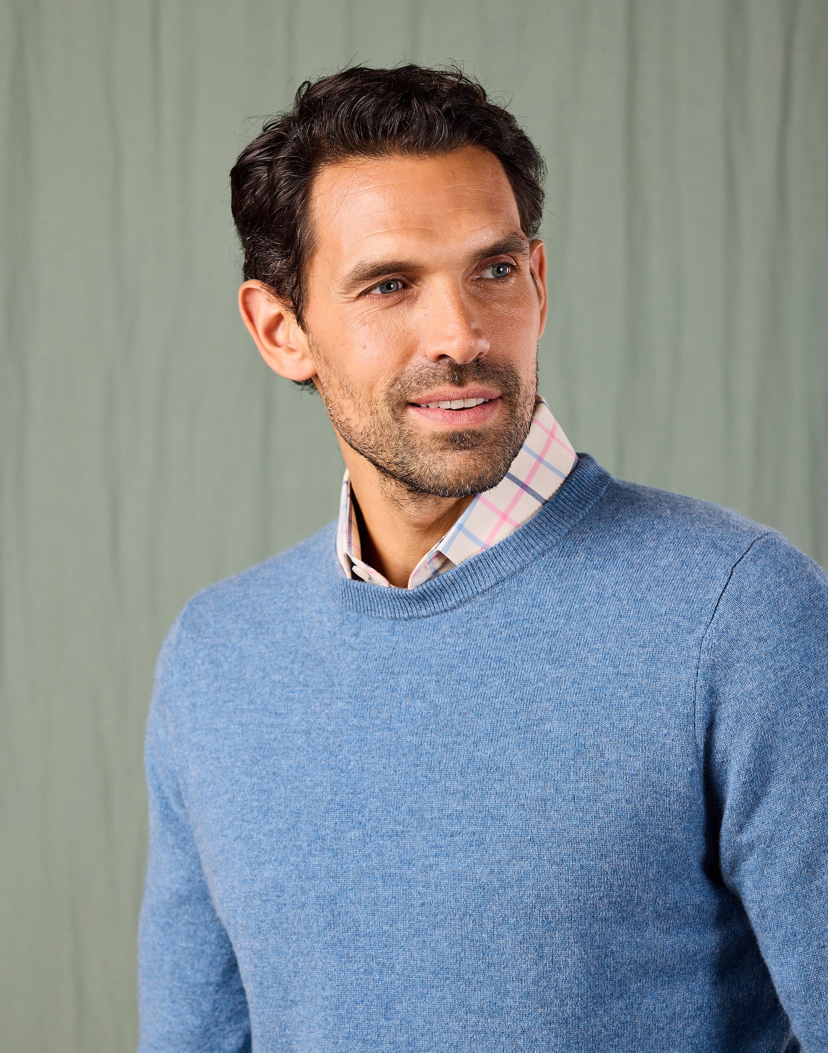 Cashmere Crew Neck Jumper - Blue