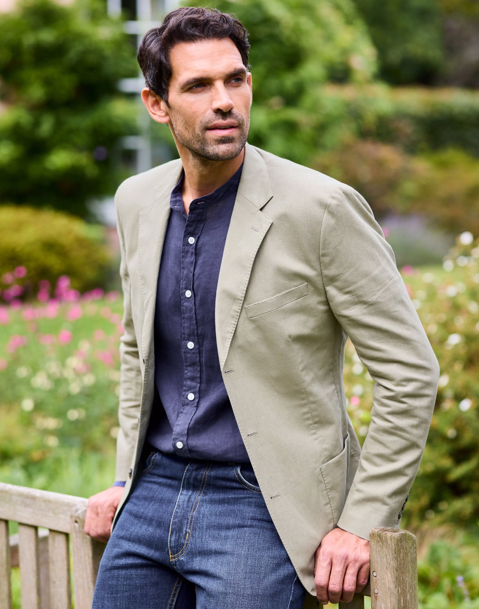 Unstructured Jacket - Light Olive