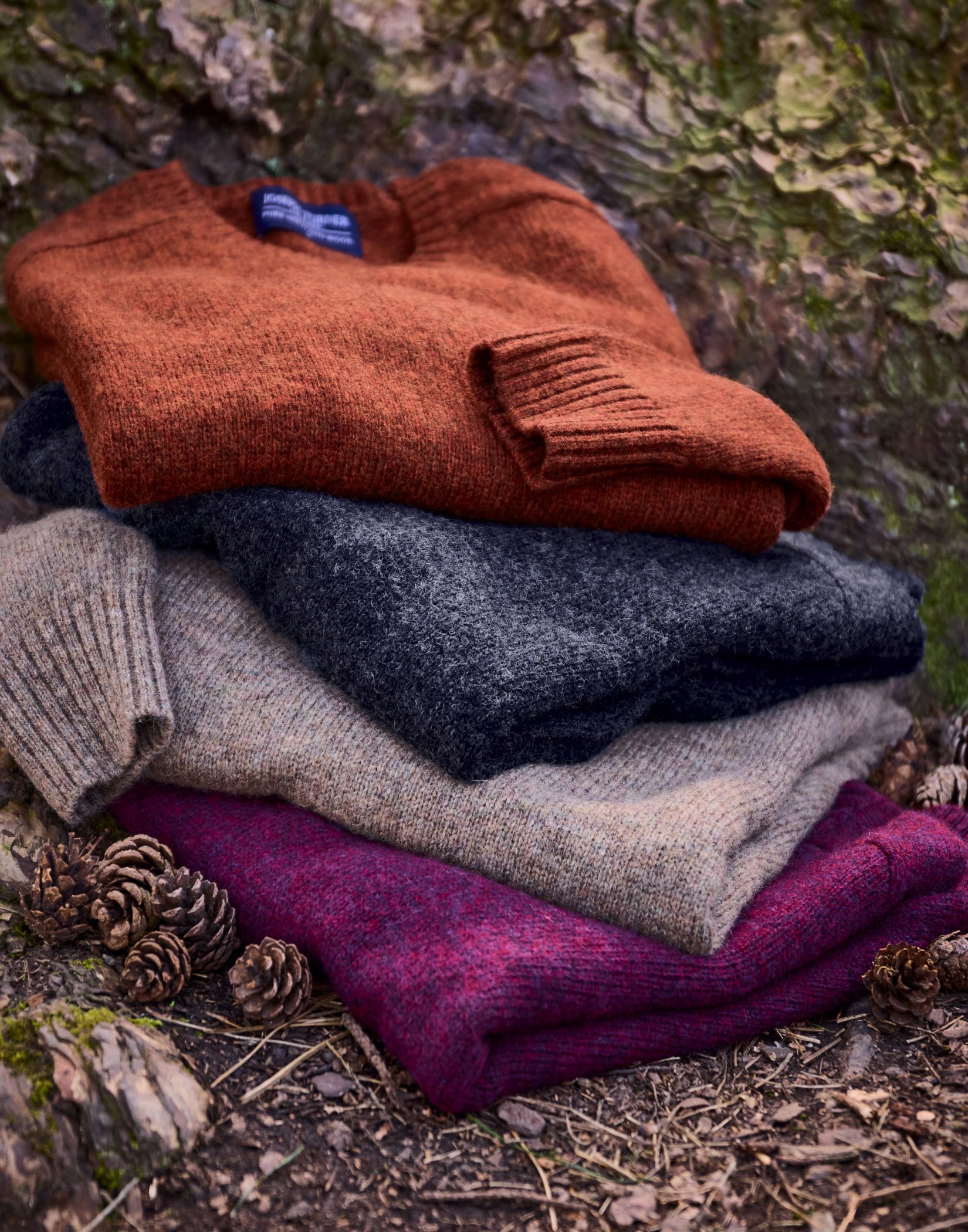 Shetland Crew Neck Jumper - Burnt Orange