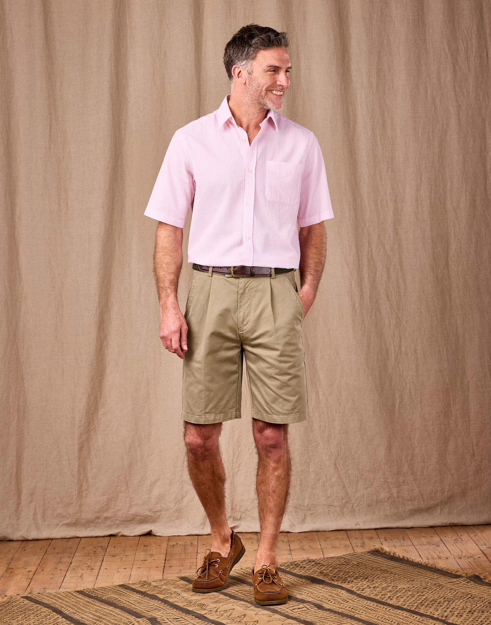 Pleated Front Shorts - Sage