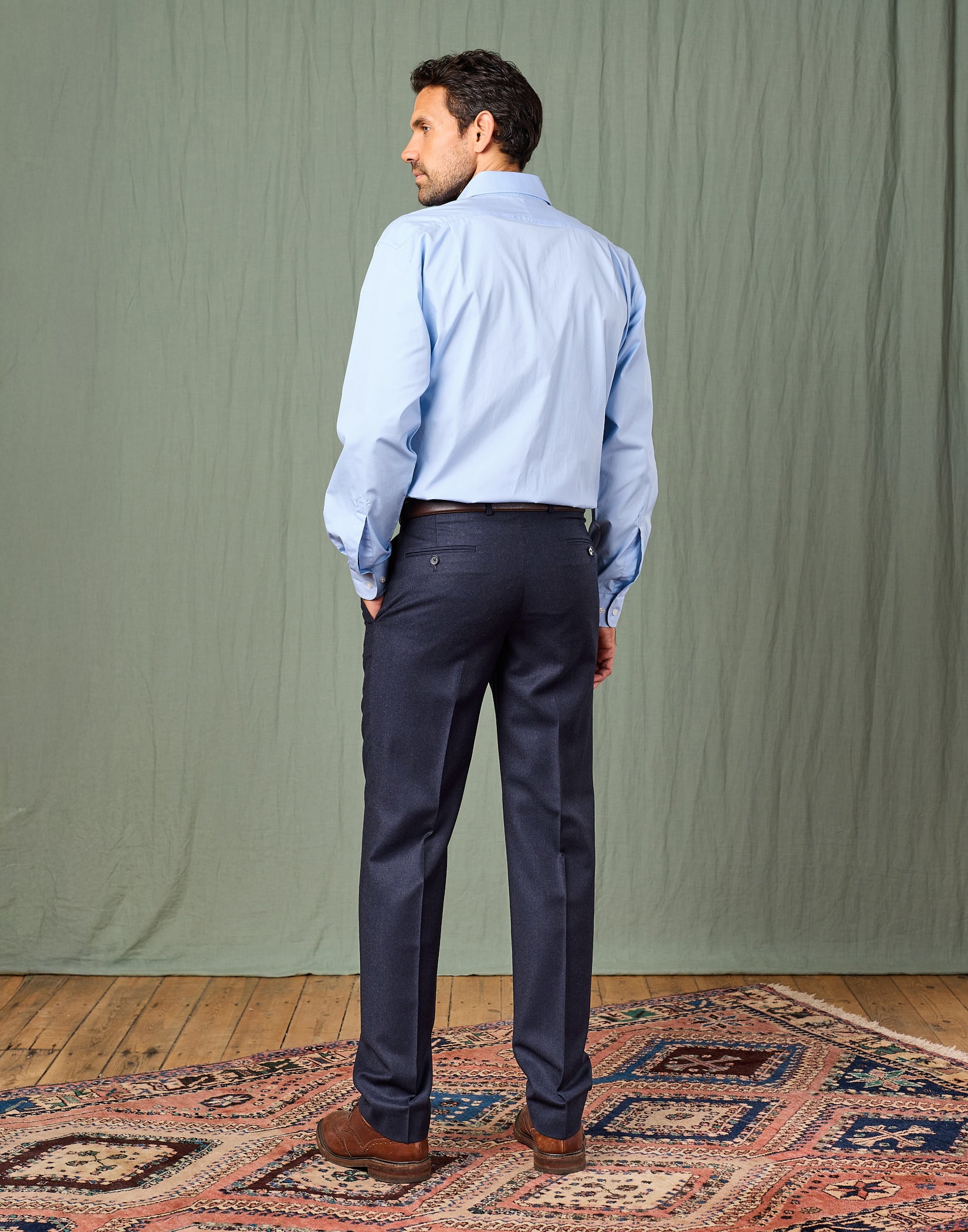 Men's Vintage Navy Flared Trousers 32”/31