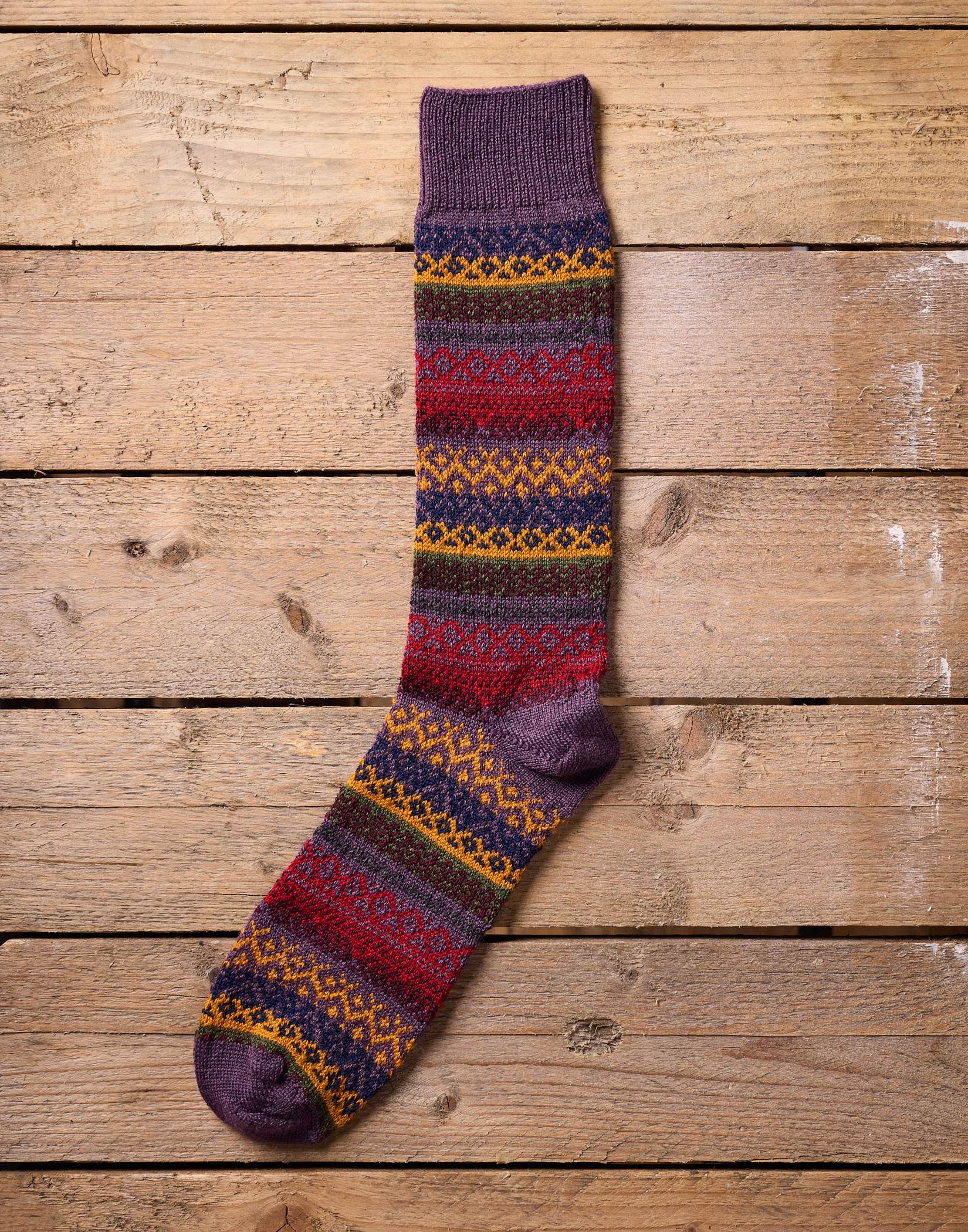 Fair Isle Socks - Purple
