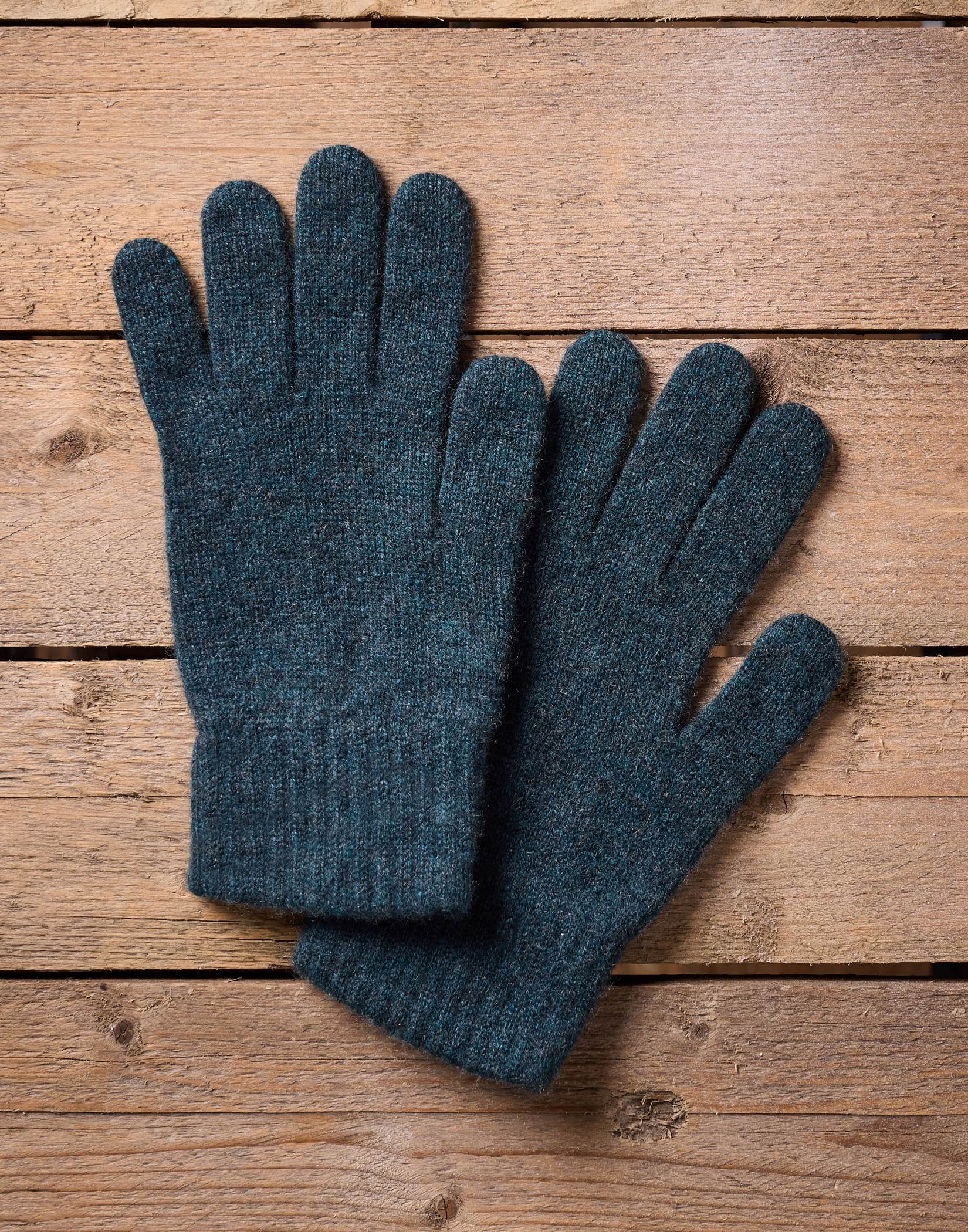 Cashmere Knitted Gloves - Teal