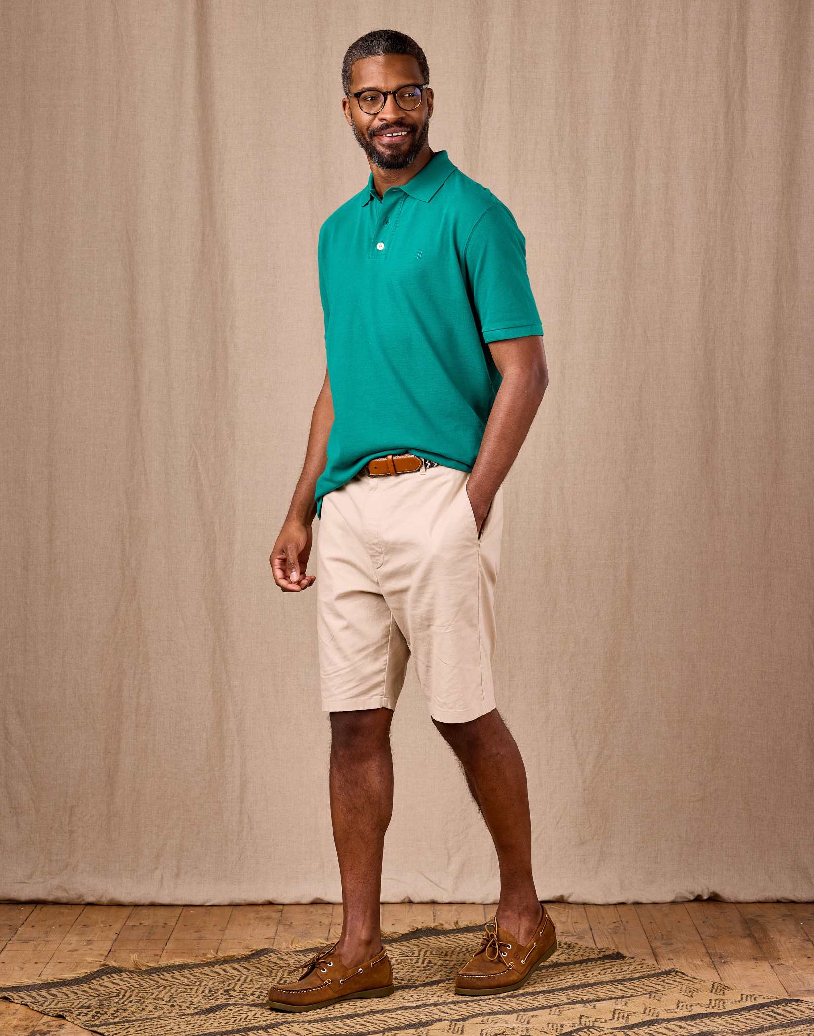 Linen Cotton Shorts - Stone