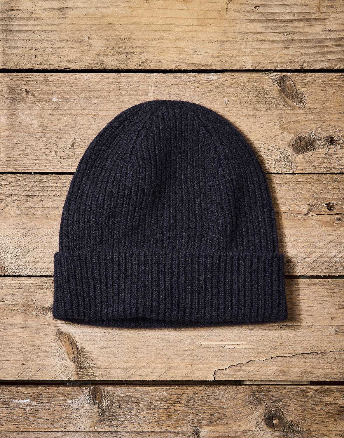 Cashmere Beanie Hat - Navy