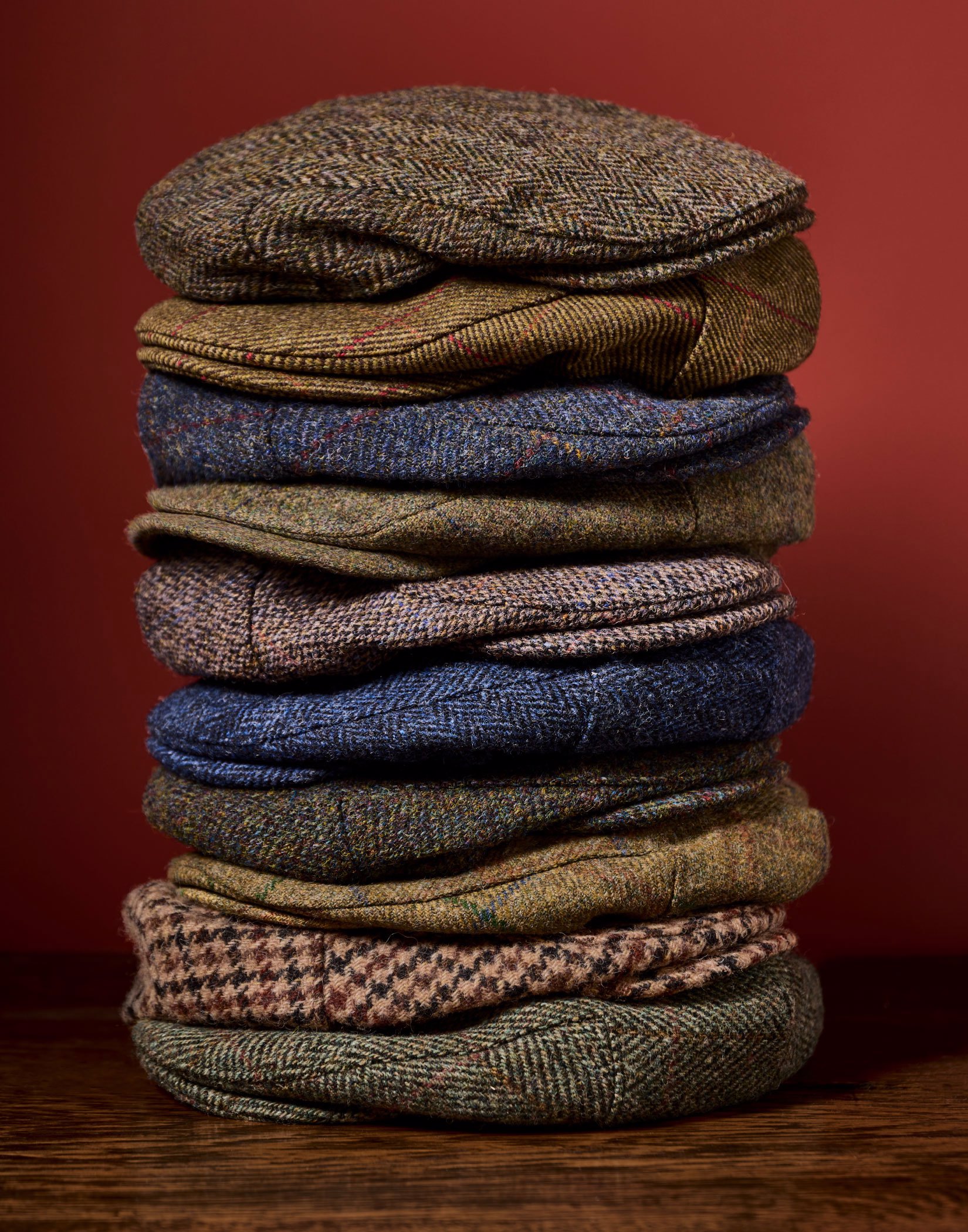 Tweed Flat Cap - Green/Blue Check Waterproof