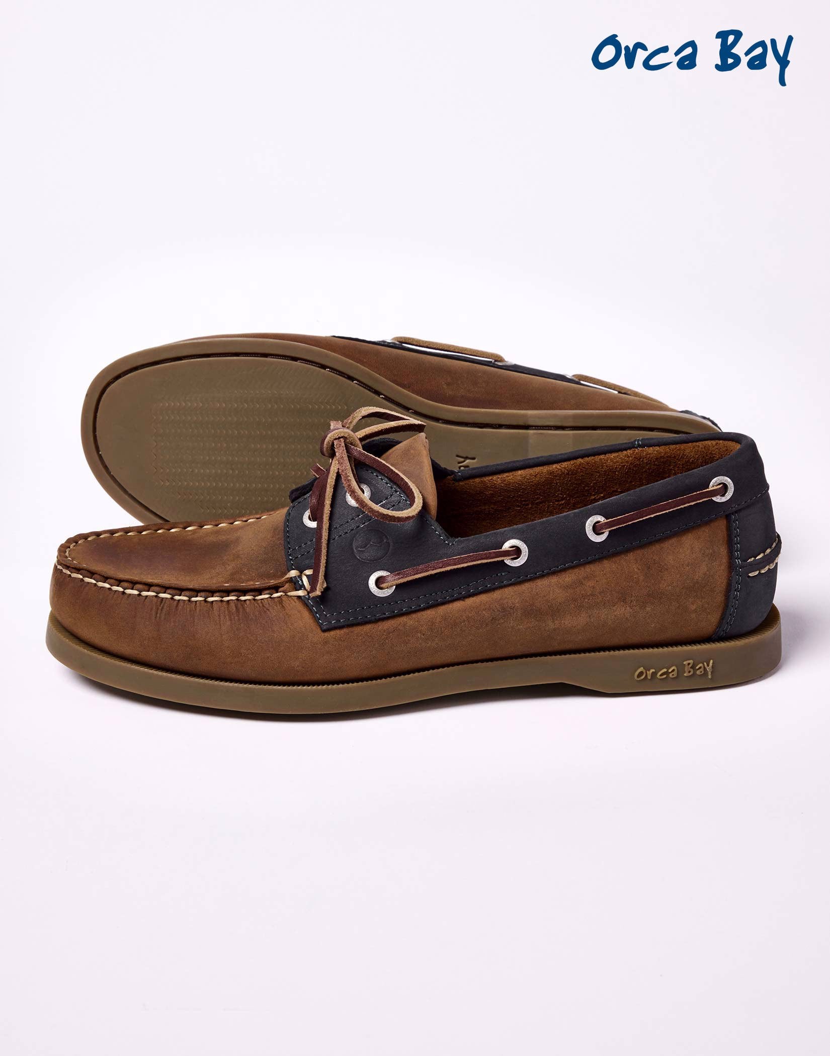 Oakland Deck Shoes - Sand/Navy