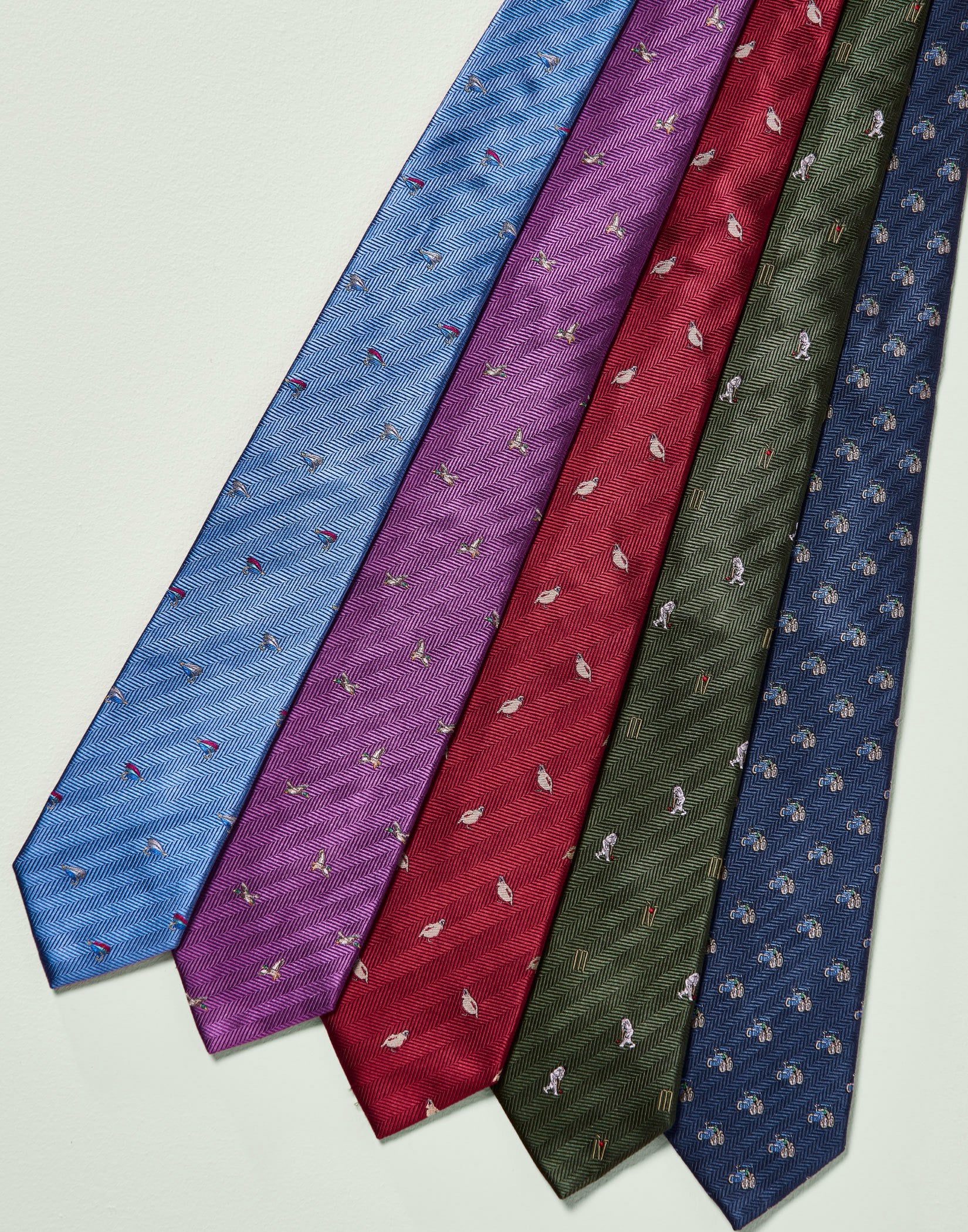 Ducks on Purple Woven Silk Tie