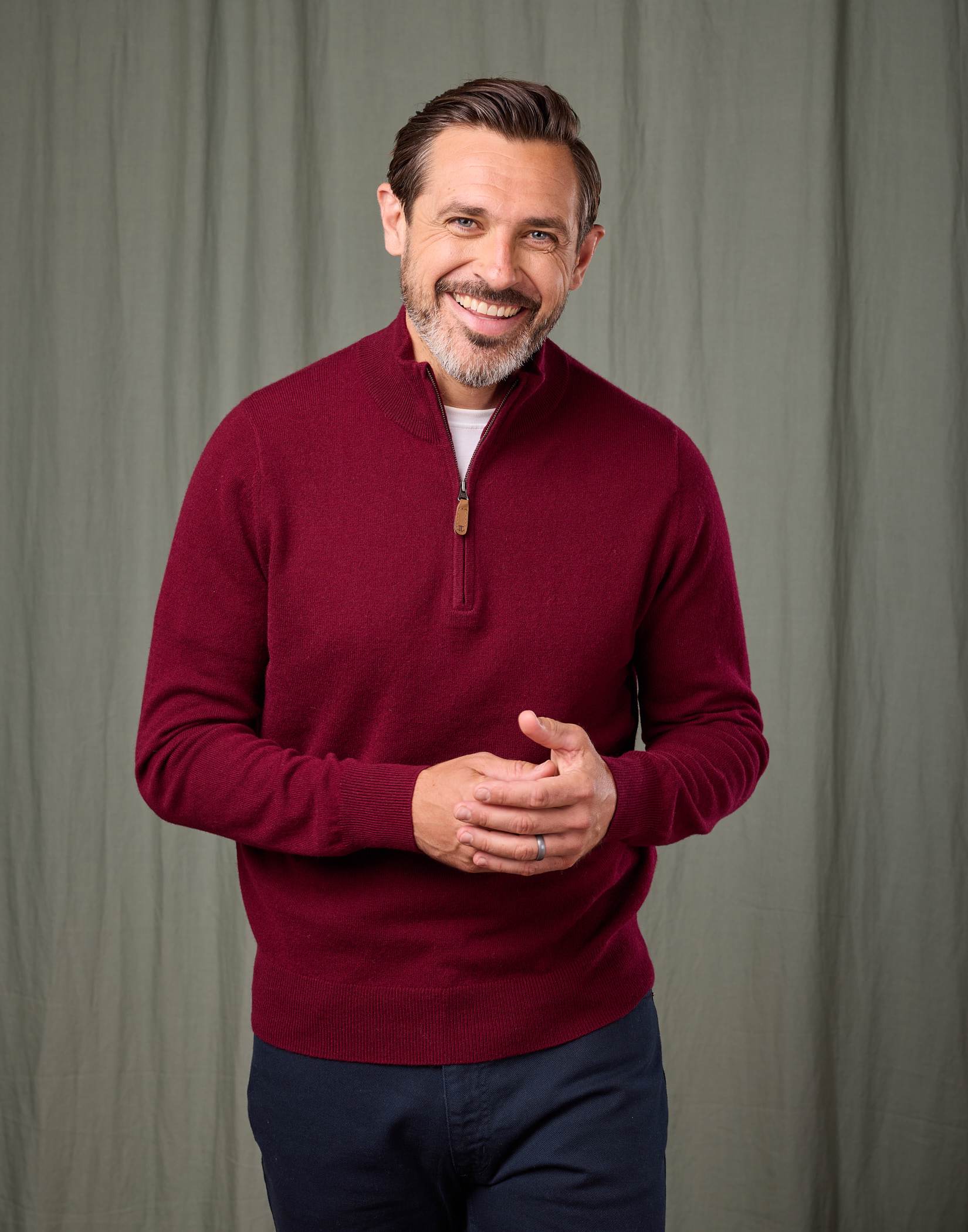 Cashmere Half Zip - Burgundy