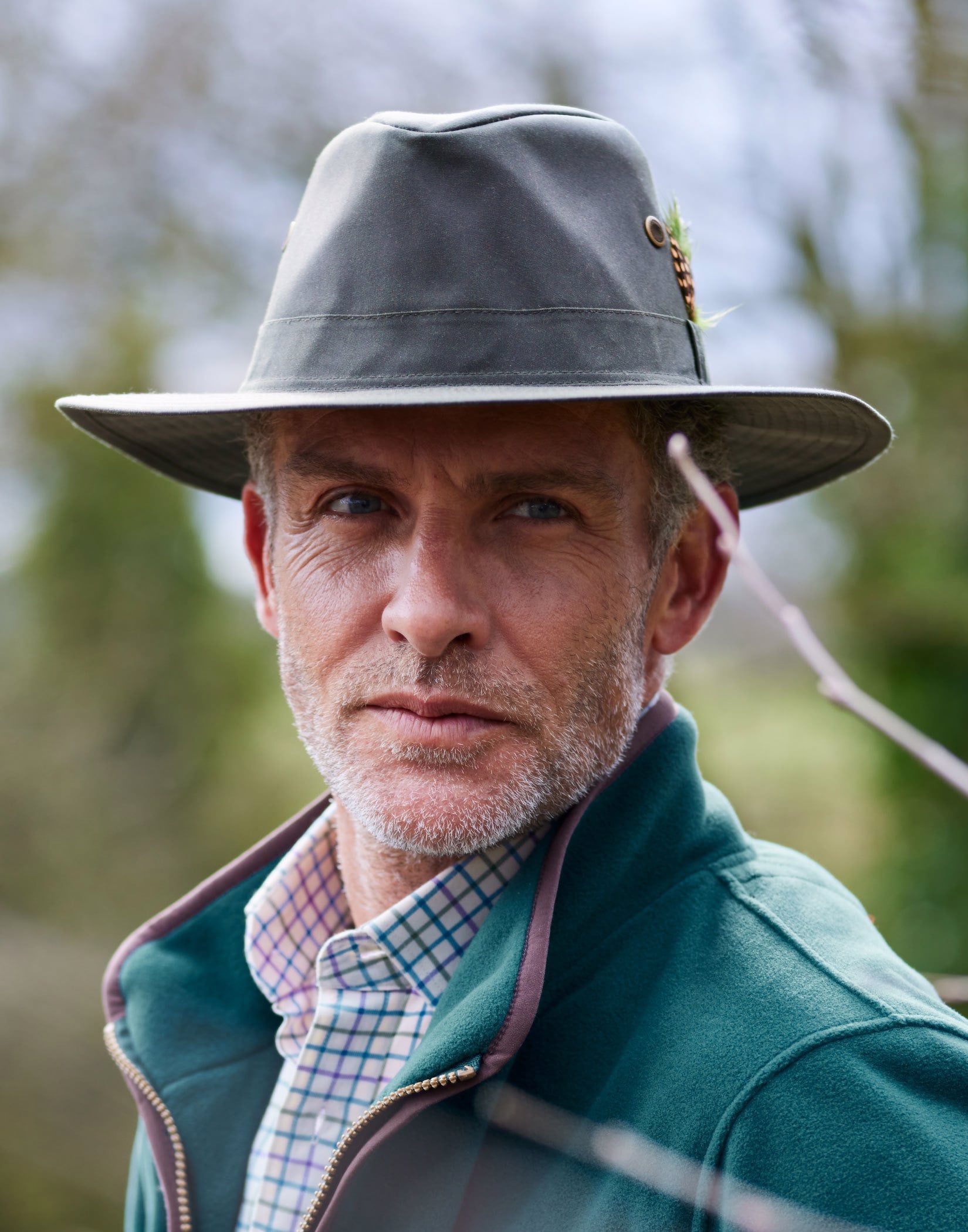 Waxed Trilby Hat - Olive
