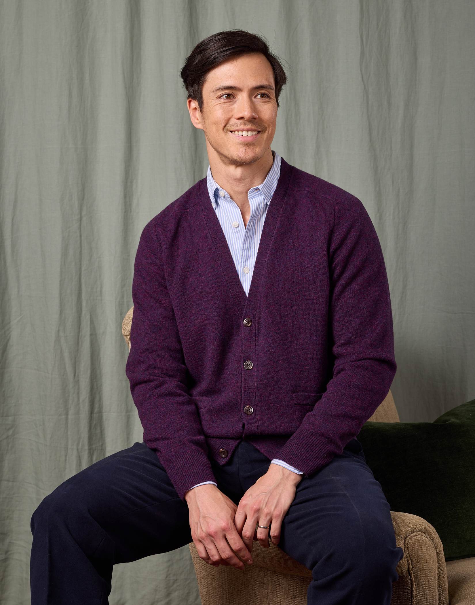 Lambswool Cardigan - Blackberry