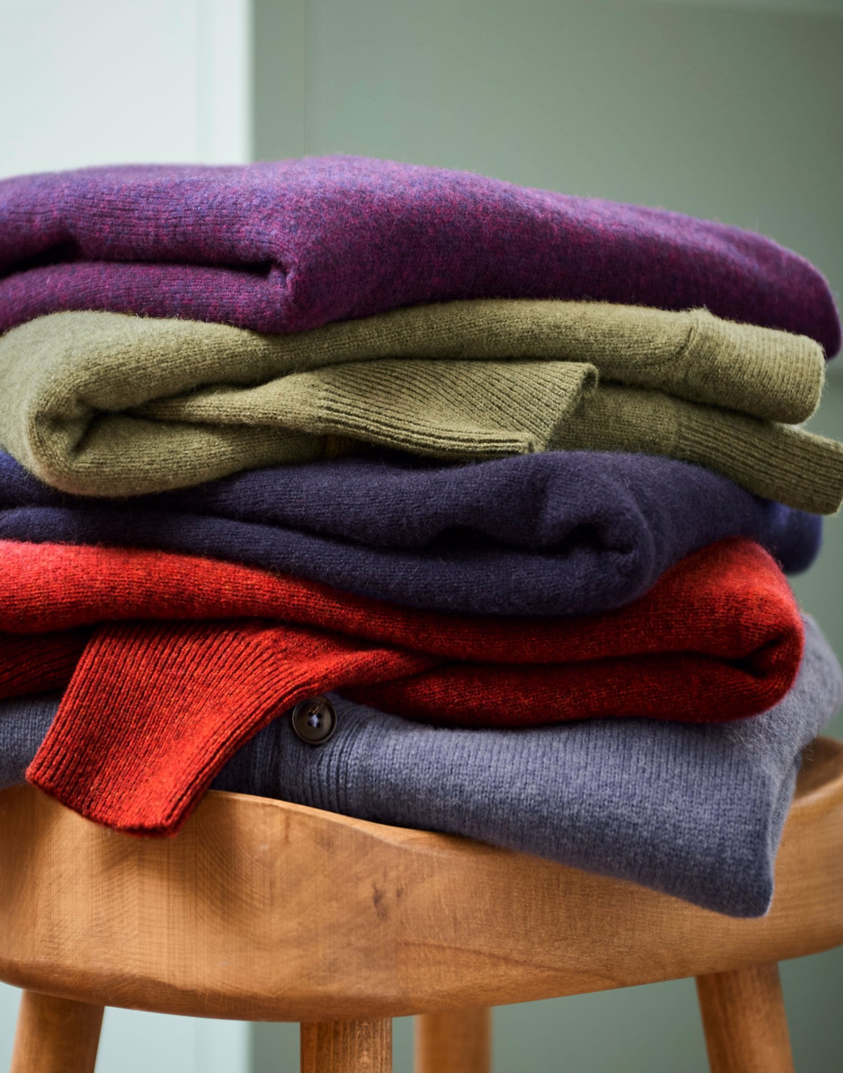 Lambswool V Neck Jumper - Orange