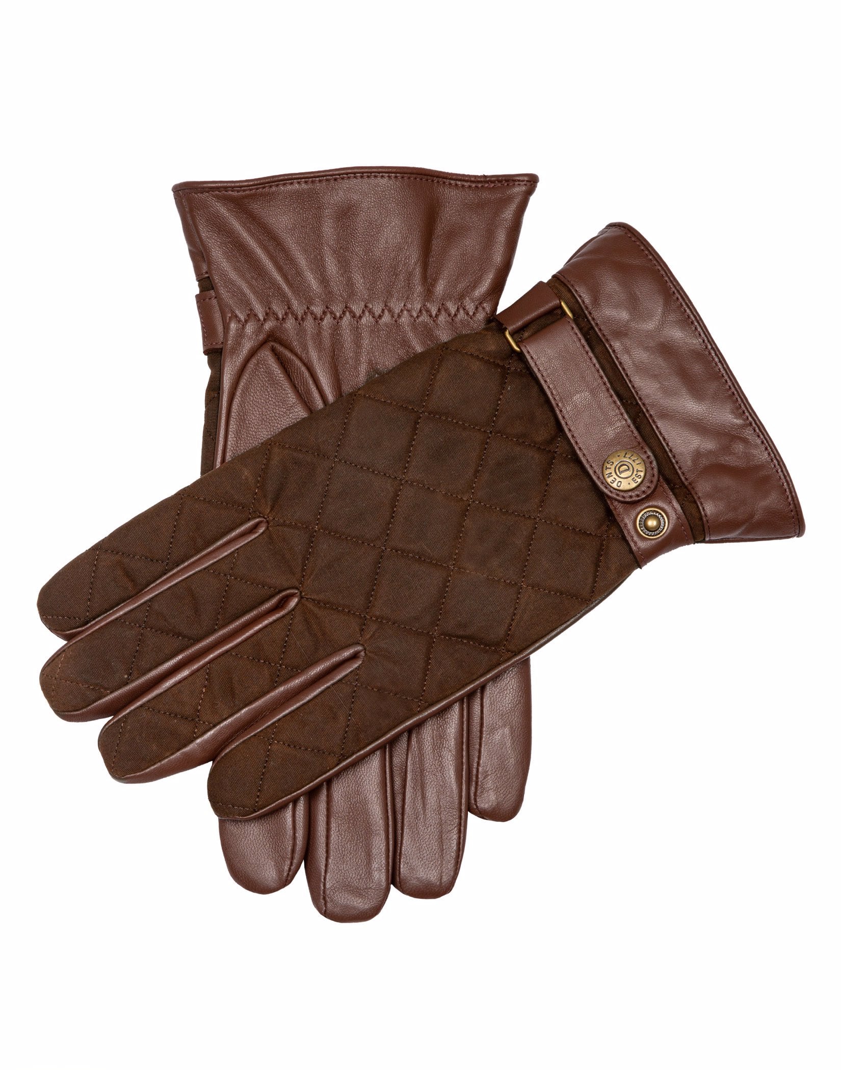 Quilted Wax Gloves  - Chestnut