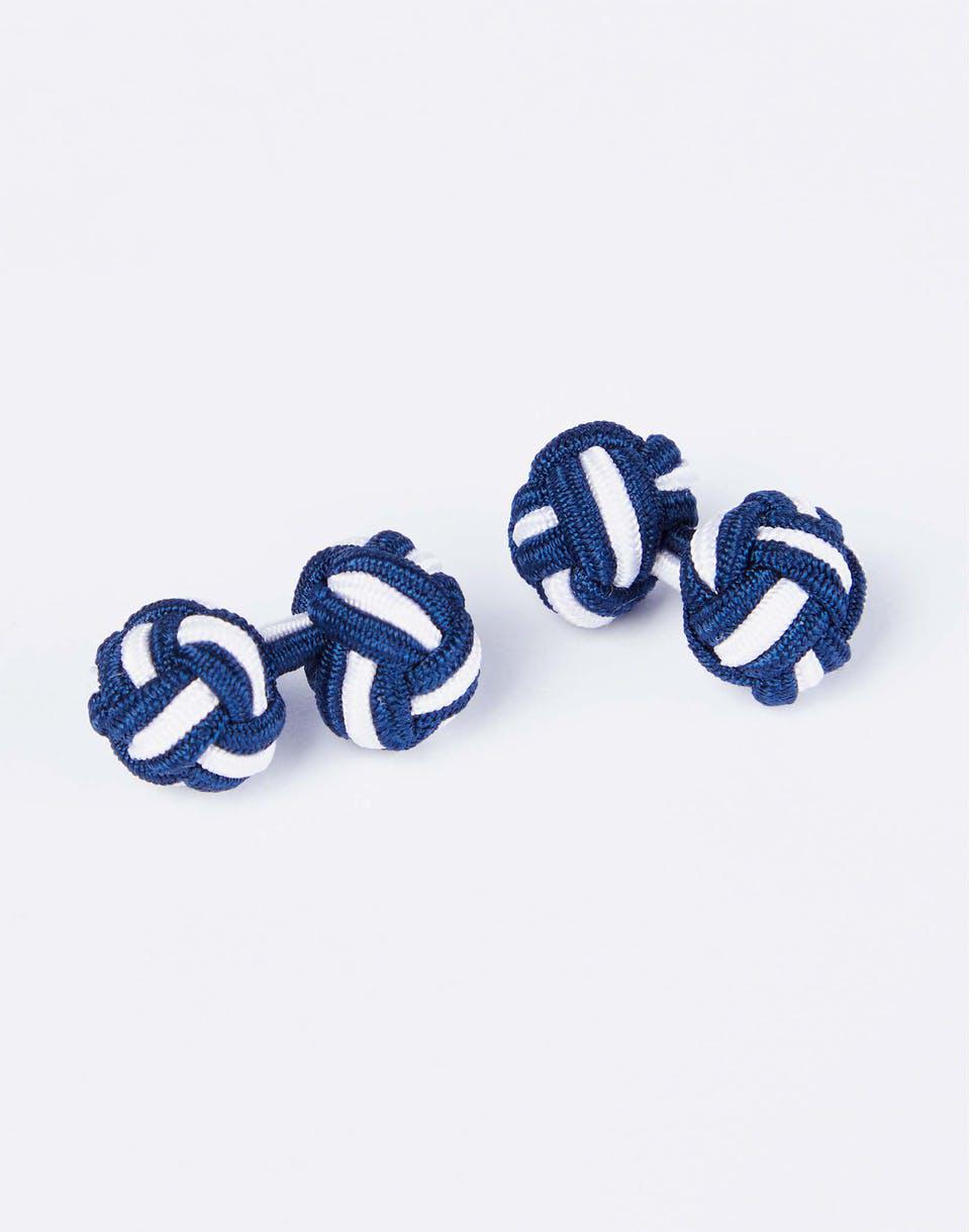 Silk Knots - Navy White