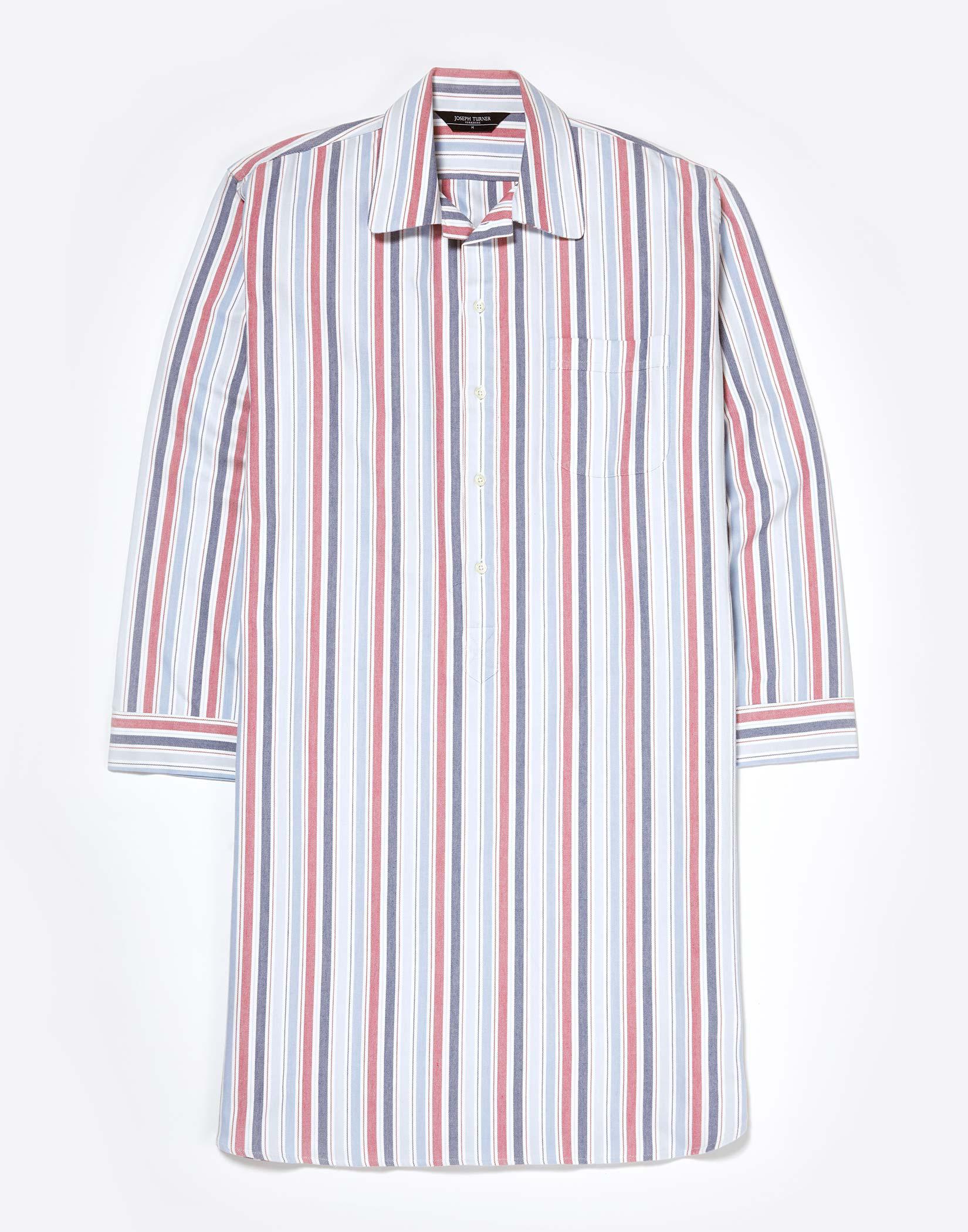 Nightshirt - Blue/Red Stripe (brushed)
