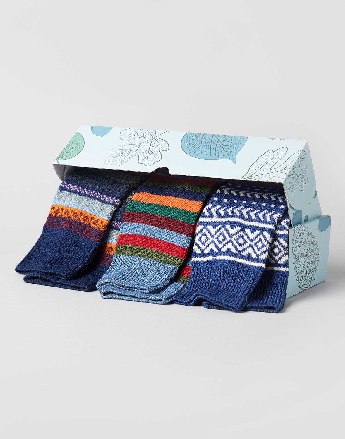 Sock Gift Box Blue Mix