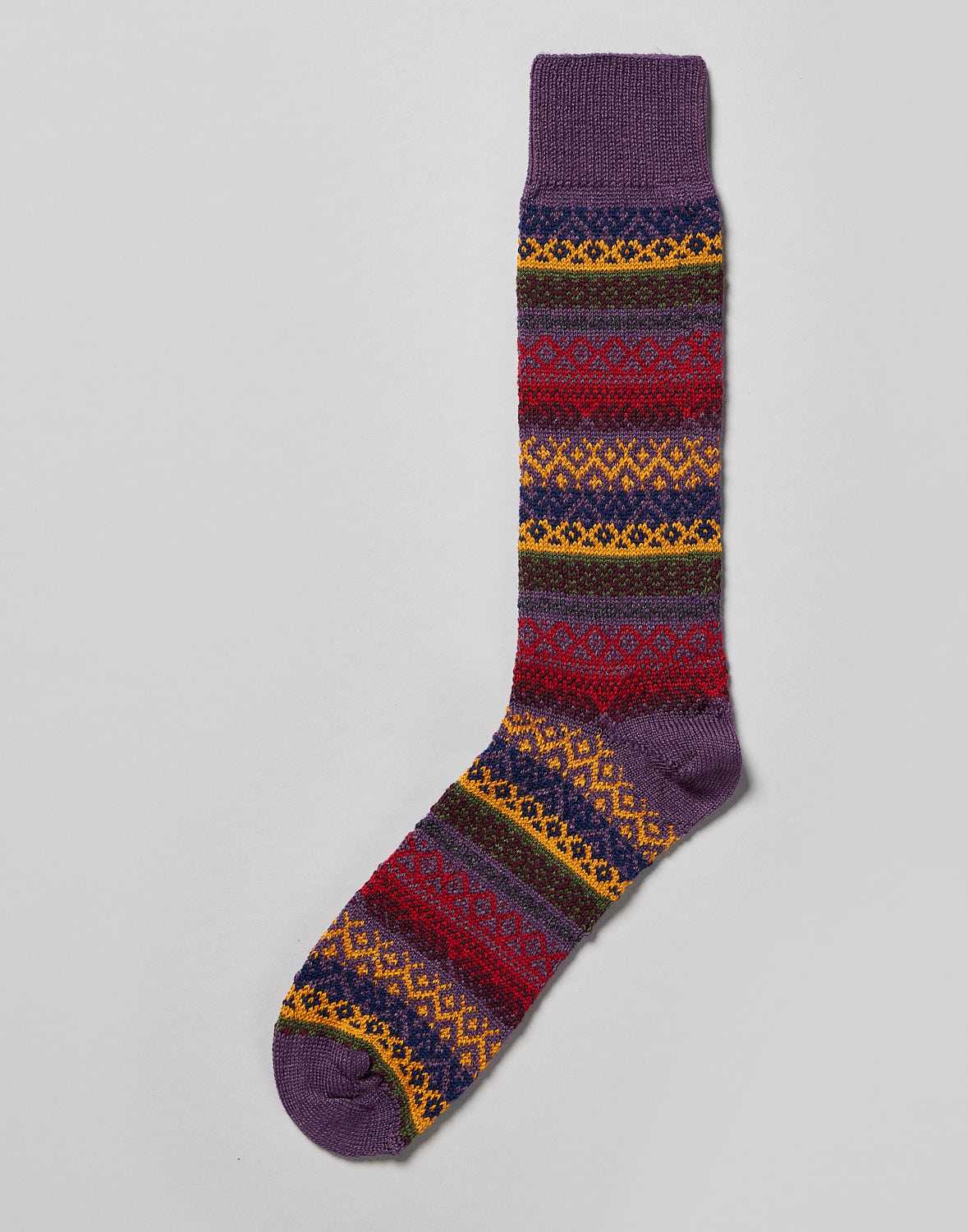 Fair Isle Socks - Purple